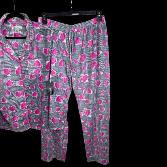 L, XL - JOAN VASS - Plush Heart Pajama Sleepwear Set NEW $68 msrp - Picture 5 of 6